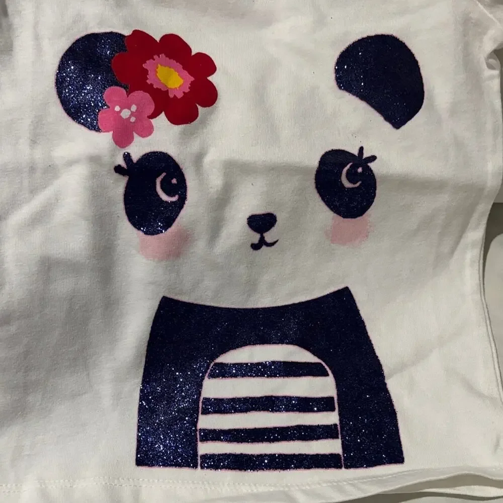 Gymboree 4 Kids Blue and White Panda T-Shirts nwt perfect
